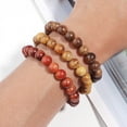 thumbnail image 5 of Nvzi Pulsera elástica ligera con cuentas de madera, estilo E, 5 of 5