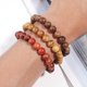 thumbnail image 5 of Xiao Hua Pulsera de cuentas de madera para hombres y mujeres, ligera y elástica, estilo D, 5 of 5