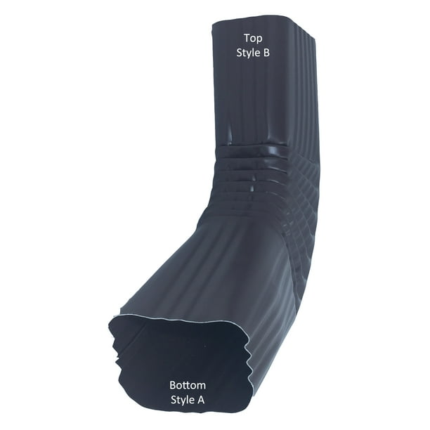 Convert B to A Downspout Elbow, 3"X4", Aluminum, Royal Brown