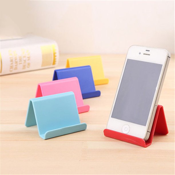 2 piezas de soporte para teléfono móvil creativo y perezoso, estante universal para teléfono móvil de plástico simple, escritorio perezoso portátil junto a la cama, drama de persecución en vivo, azul Auspicioso XianweiShao 8390605428982