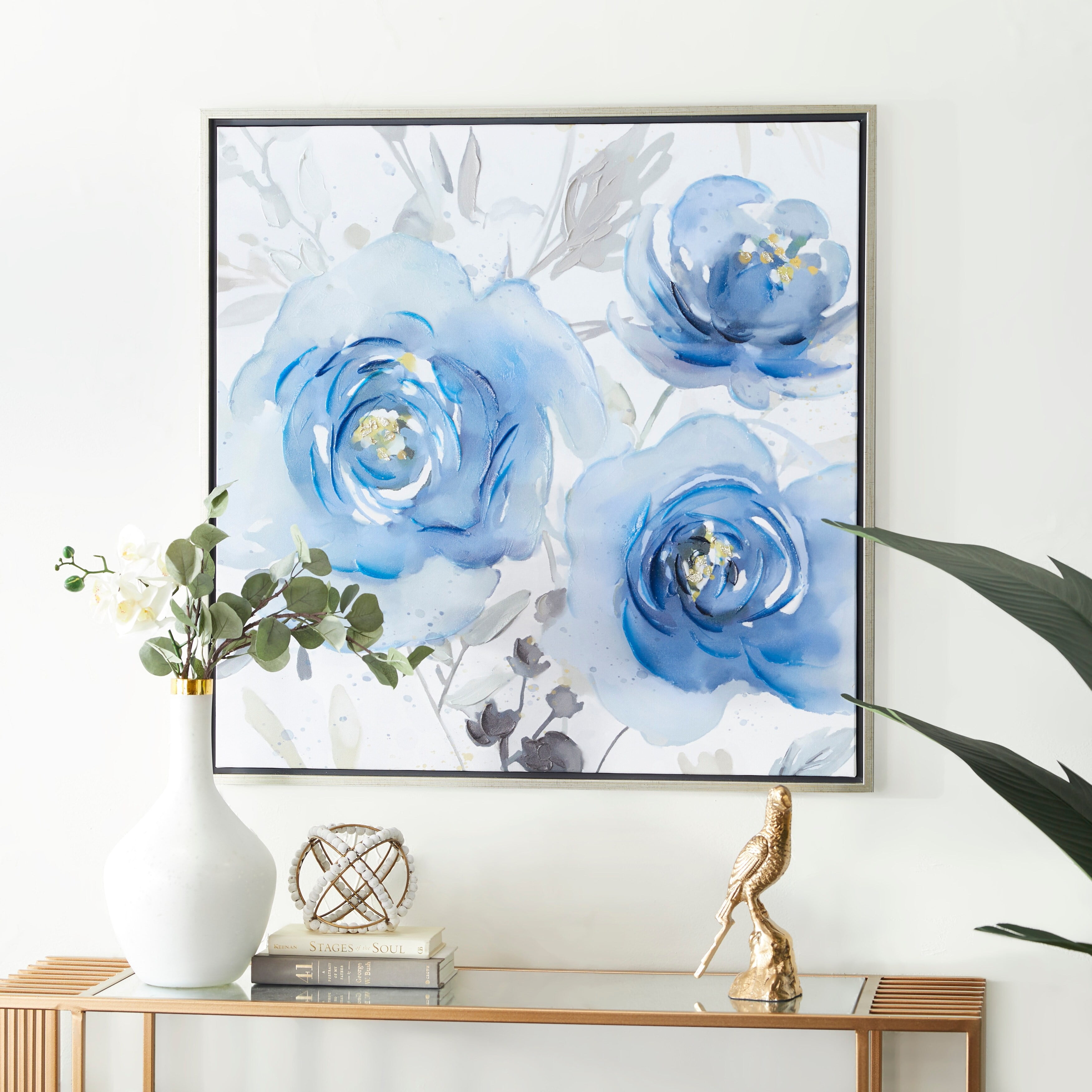 Studio 350 Blue Polystone French Country Framed Wall Art