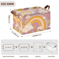 thumbnail image 7 of Yayeee Foldable Storage Basket for Shelves with Handles Waterproof Cloth Bins, Purple Retro Rainbow, 7 of 7