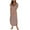 Brown, variant on Summer Beach Dresses for Womens 2025 Plus Size Fashion Sexy Solid Color Pocket Sleeveless V-Neck Dress