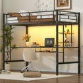 thumbnail image 4 of Lit Mezzanine avec Bureau et Étagère, avec Lumière DEL, Conception Gain de Place, Simple, 4 of 19