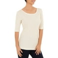 thumbnail image 5 of Time and Tru Women's Elbow Sleeve Scoop Neck T-Shirt, 5 of 6