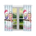 thumbnail image 2 of BSDHOME Greeting Christmas Two Owls Window Curtain Kitchen Curtain 26x39 inches (Two Pieces), 2 of 3