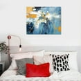 thumbnail image 4 of COMIO  Abstract Canvas Wall Art Painting: Blue White Gray Pictures Artwork with Gold Foils Modern Painted Texture Print Decor, 4 of 4