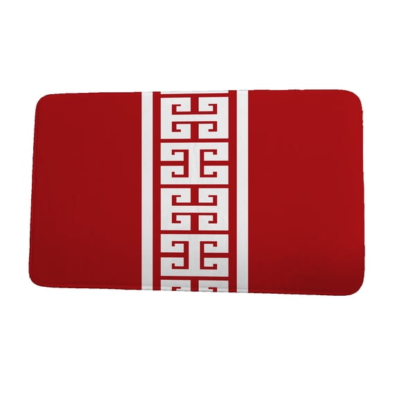 Nautical Nights Key Stripe Red Stripe Print Bath Mat