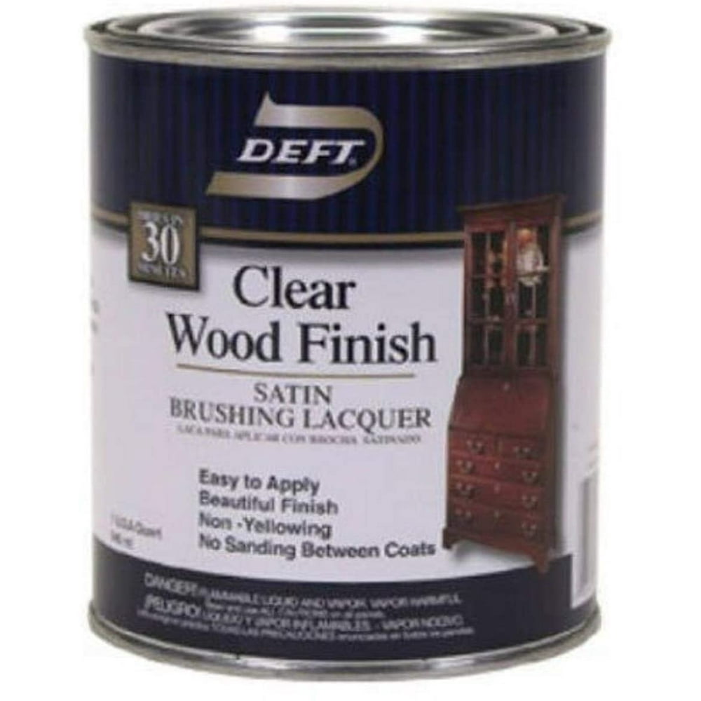 Deft Interior Clear Wood Finish Satin Brushing Lacquer, Quart Walmart