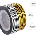 thumbnail image 6 of Vonrui 20 Pcs Glitter Gold Silver Nail Art Striping Tape Line Shiny Matte Nail Art Decoration Strips Self Adhesive Decals Strips DIY Nail 3D Tips Manicure Tools Rolls (1mm), 6 of 8