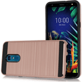 thumbnail image 2 of Value Pack for 6.2" LG Stylo 5 Brushed Metal Slip Resistant Hybrid Slim Hard Back Dual Layer Protective Raised Bevel Design Aim At All Buttons & Sockets Shockproof Armor Bumper Phone Case + [Rosegold], 2 of 4