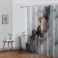 thumbnail image 2 of Black and Gold Marble Bathroom Shower Curtains Set,Luxury Abstract Fluid Art Ink Waterproof Fabric Bath Curtain Sets with 12Hooks 72X72In,Waterproof Fabric, 2 of 6