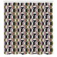thumbnail image 3 of Retro Shower Curtain, Bauhaus Style Abstract Geometric Pattern with Contrast Circles Squares and Rectangles, Fabric Bathroom Set with Hooks, 69W X 75L Inches Long, Multicolor, by Ambesonne, 3 of 3