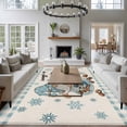 thumbnail image 4 of Blue Gnomes Area Rug 5x8 Washable Rug Non Slip Coffee Snowflake Winter Checkered Rustic Large Area Rug Soft Stainresistant Indoor Floor Carpet for Living Room Bedroom Home Office Dining Room Nursery, 4 of 8