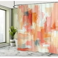 thumbnail image 2 of Ambesonne Peach Shower Curtain, Contemporary Brush Stroke Art, 69"Wx84"L, Coral Orange and Ecru, 2 of 4