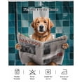 thumbnail image 5 of Dog in Toilet Ruffle Bed Skirt California King Size Funny Animal Adjustable Elastic Dust Bed Skirts Wrap Around Bedskirt Wrinkle Free Easy Fit with 18 Inch Drop, 5 of 8