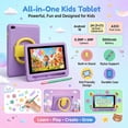 thumbnail image 4 of BESTSKI 7 Inch Kids Tablet with Case for Toddler, 24GB RAM+128GB ROM, IPS HD Screen, Ukidoz Pre-install, Purple, 4 of 8