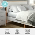 thumbnail image 3 of Martha Stewart Queen Size Solid Wood Platform Bed with Upholstered Base and Inset Headboard, Wood Slat Bottom, No Box Spring Needed, Light Beech/Snow, 3 of 11
