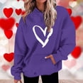 thumbnail image 2 of Penkiiy Mode Décontractée pour Femmes Impression de la Saint-Valentin Hauts à Manches Longues Sweat à Capuche 2TG Bleu Foncé, 2 of 5