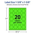 thumbnail image 6 of Avery Square Scalloped Labels, Neon Green, 1-5/8" x 1-5/8", 400ct, 6 of 11