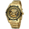thumbnail image 5 of VIGOROSO Men's Automatic Mechanical Wristwatch Skeleton Gold Stainless Steel Watch, 5 of 14