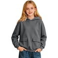 thumbnail image 2 of Angala Toddler Girls Hoodie Fall Sweatshirt Casual Girls Soft Clothes Size 3-4 Years Dark Gray, 2 of 4