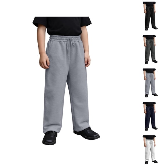 Pants for Boys Boys Straight Leg Pants for Everyday Play and School Casual Trousers With Slant Pockets Breathable Fabric Durable Design for Kids Daily Comfort