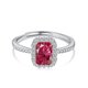 thumbnail image 1 of Anillo de plata esterlina S925 con circonitas coloridas en forma de diamante, diseño avanzado, anillo abierto elegante y simple, 1 of 6