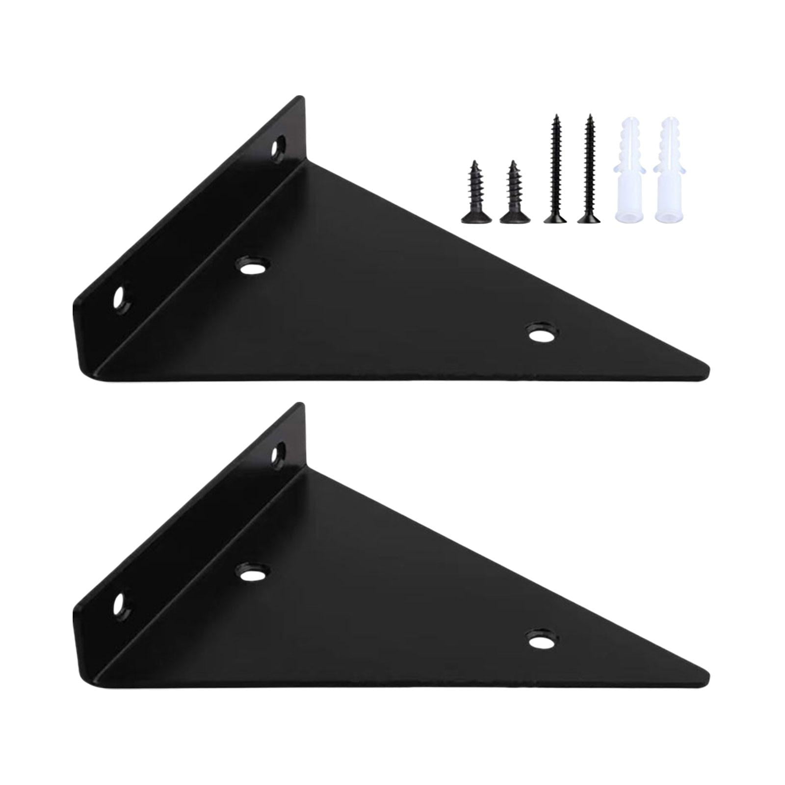 Shelf Bracket Wall Shelf Bracket Heavy Duty Floating Shelf Hardware DIY Iron Decor Corner Brace Floating Shelf Brackets for Bookstore Garage Black B