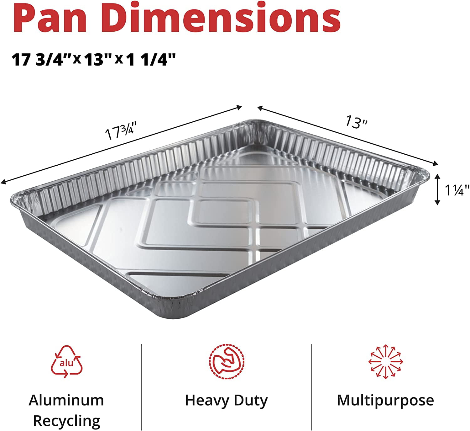 8495 1/2 Size Aluminum Baking Pan, 12-7/8 x 17-3/4
