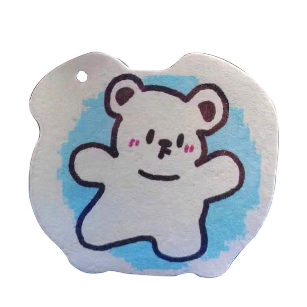 Esponja de pulpa de madera comprimida de animales de dibujos animados, herramientas de limpieza de trapo lavavajillas para el hogar, tazón de cocina, aceite de olla, oso feliz Feliz Sencillez