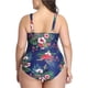 thumbnail image 4 of Trajes de baño con control de barriga para mujer Trajes de baño de una pieza negros Traje de baño con abertura cruzada en el frente Negro Xemadio HMHZ263-5, 4 of 6