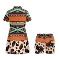 thumbnail image 7 of Psesaysky Native African Aztec Stripe Golf Tennis Dress for Women Sun Protection Sport Workout Dresses Zip Up Short Sleeve Golf Outfits with Shorts and Pockets, 7 of 7