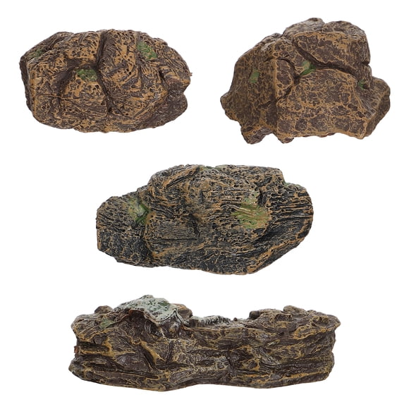KAKOWELY 4pcs Creative Micro Landscape Adornments Simulation Stones Sand Table Ornaments,3.15"X1.77"X0.98"