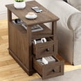thumbnail image 2 of PLAMLE End Table for Living Room with 2 Drawers Farmhouse Narrow Sofa Side Table For Small Spaces Wooden Nightstand with Storage for Bedroom, Dorm, Office, 2 of 8