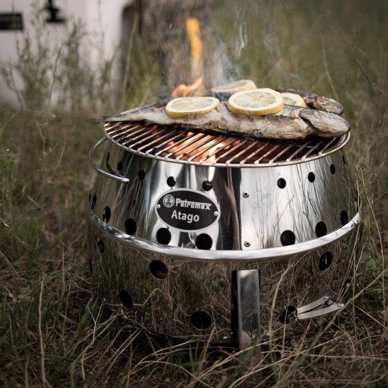 Petromax Camp Grill and Fire Bowl, Atago Portable Outdoor Camping Stove for  Charcoal or Wood Fuel, Stainless Steel - Walmart.com