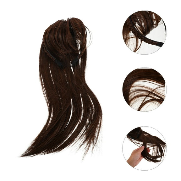 LOLIPPYY Braided Straight Headband Wig Light Brown for Stylish Look and Effortless Wear