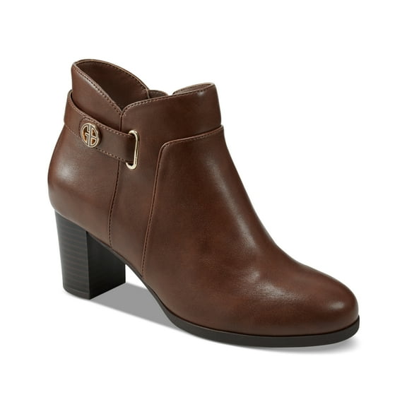 Giani Bernini Artemyss Memory Foam Block-Heel Booties – Brown, Size 10.5M