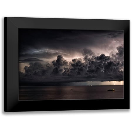 Zanleone, Roberto 14x11 Black Modern Framed Museum Art Print Titled - Storm Over The Mediterranean Sea