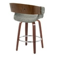 thumbnail image 4 of Elisa Mid-Century Modern Counter Stool In Walnut And Grey Fabric - Set Of 2, 4 of 7