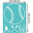 thumbnail image 2 of 2 plantillas autoadhesivas de 28 x 22 cm (11 x 8,6 pulgadas) para serigrafía con diseño de béisbol. Transferencias de malla para pintar sobre madera, camisetas y telas., 2 of 9