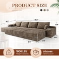 thumbnail image 5 of Muumblus 135" Cloud Sectional Sofa with Left Chaise, Oversized Cozy Modular Sofa with 3 Ottomans, Plush Corduroy Sleeper Bed Couch, No Assembly Required, Camel, 5 of 9