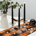 thumbnail image 5 of Rhytsing 11.4" Flameless Taper Candles with Timer Function for Halloween, Battery Operated Tall Candlesticks Rustic Wax, Warm White LED, 2 Remotes Included - Set of 6 (Black), 5 of 6