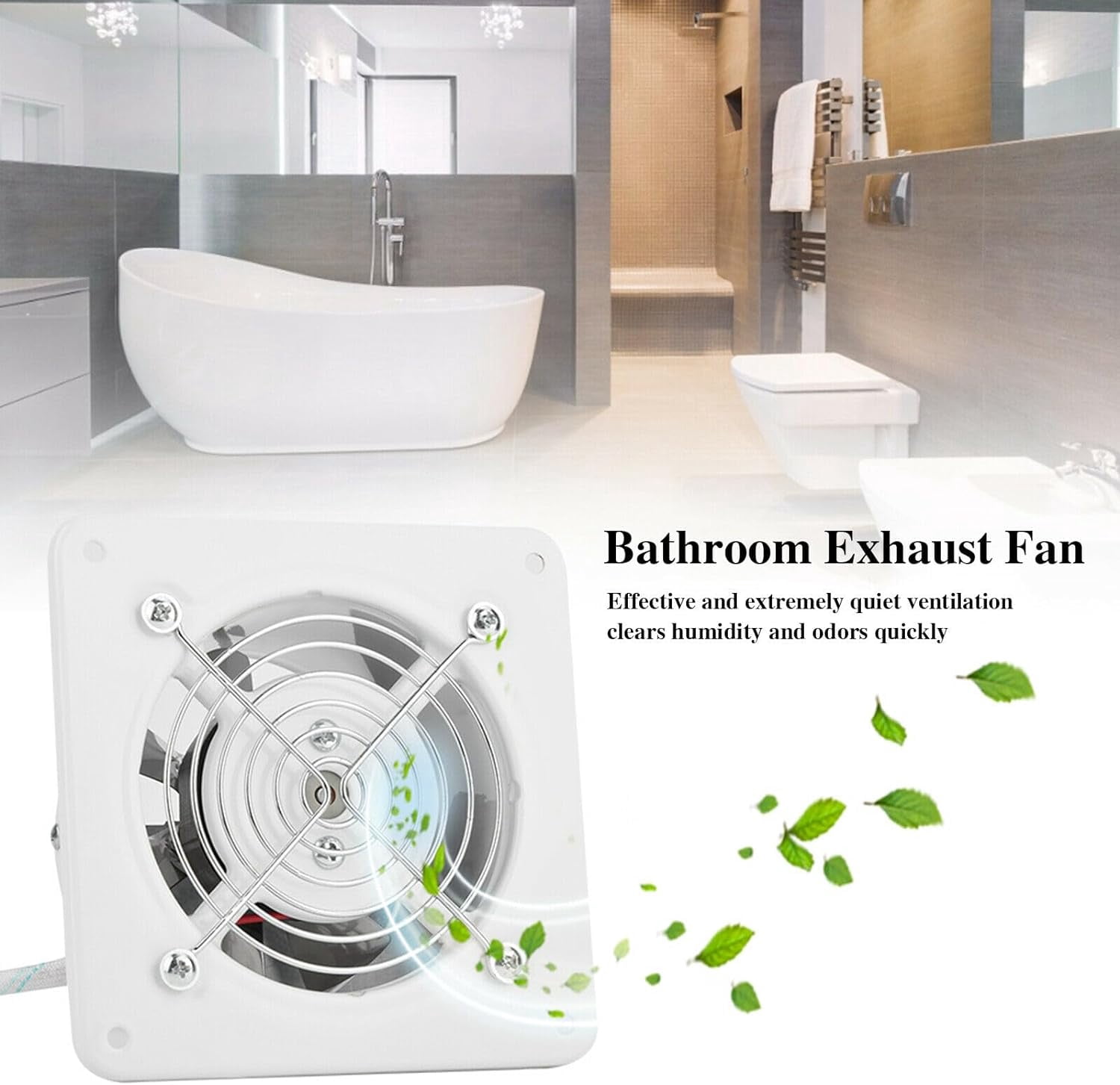 WSYW 10inch Kitchen Exhaust Fan 1240CFM Stainless Steel Low Noise Wall Mounted Ventilation Fan