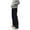 Black, variant on Men's Straight Leg Flared Cargo Pants - Wide Leg, Multiple Pockets, Polyester Fabric, Work Casual (S-XXXL), Trendy Outings