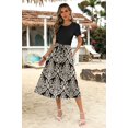 thumbnail image 4 of Vestido Zeagoo de punto floral en forma de A, de verano, con bolsillos, 4 of 6