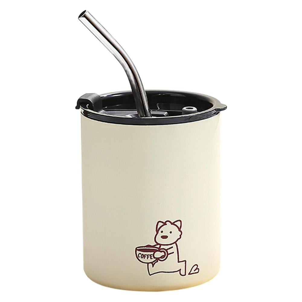 Insulated Water Bottle with Straw Flipup Stainless Steel Leakproof