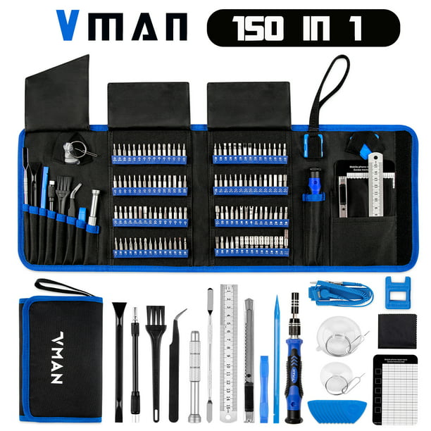 VMAN 150 in 1 Precision Screwdriver Set Repair Tool Kits with Magnetic Mini  Screwdriver Set with Oxford Bag - Walmart.com