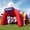 Red/Blue, variant on Wellcomer Inflatable Baseball  Tunnel, Entrance Sport Tunnel Tent with Blower
