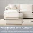 thumbnail image 3 of METIS WONG 136" U-Shaped Modular Sectional Sofa with 2 Matching Cushions, 6-Seat Cloud Couch, and 2 Movable Ottomans., 3 of 6